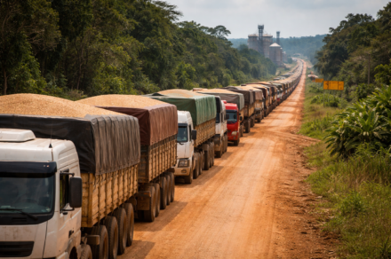 Fila de caminhões no Pará pressiona escoamento da soja