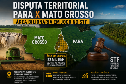 Pará pode perder área bilionária para Mato Grosso em disputa no STF