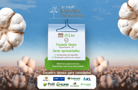 3º Tour do Algodão será realizado nesta quinta-feira e destaca desempenho de cultivares no sul do Tocantins