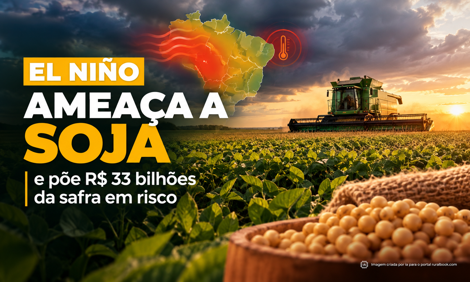 El Niño ameaça soja e põe R$ 33 bilhões da safra em risco
