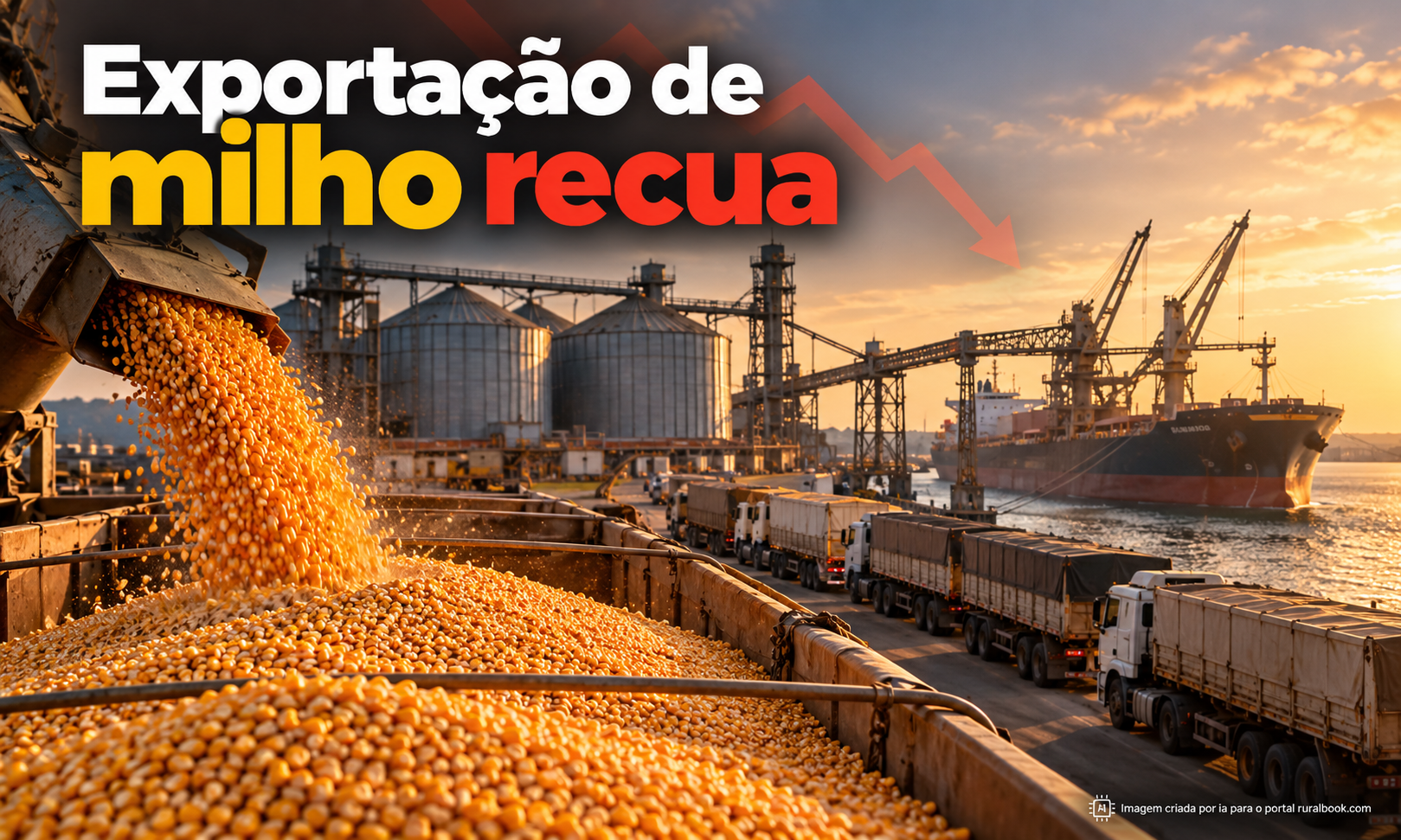 Exportação de milho recua e desafia projeção de 38 milhões