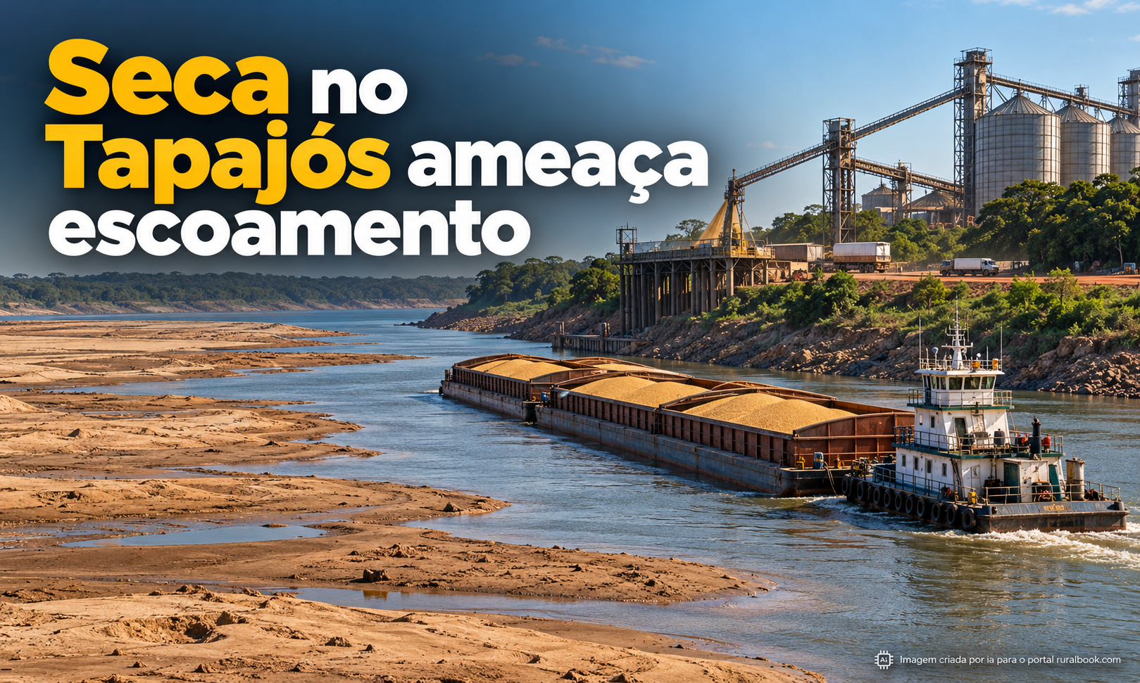 Seca no Tapajós ameaça escoamento de grãos pelo Arco Norte