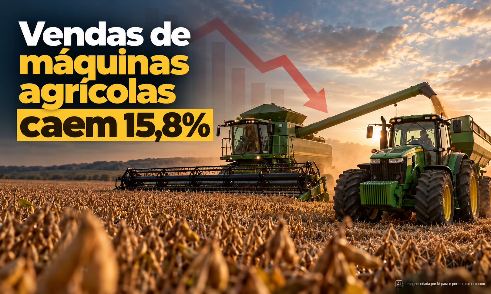 Vendas de máquinas agrícolas caem 15,8% e preocupam o agro